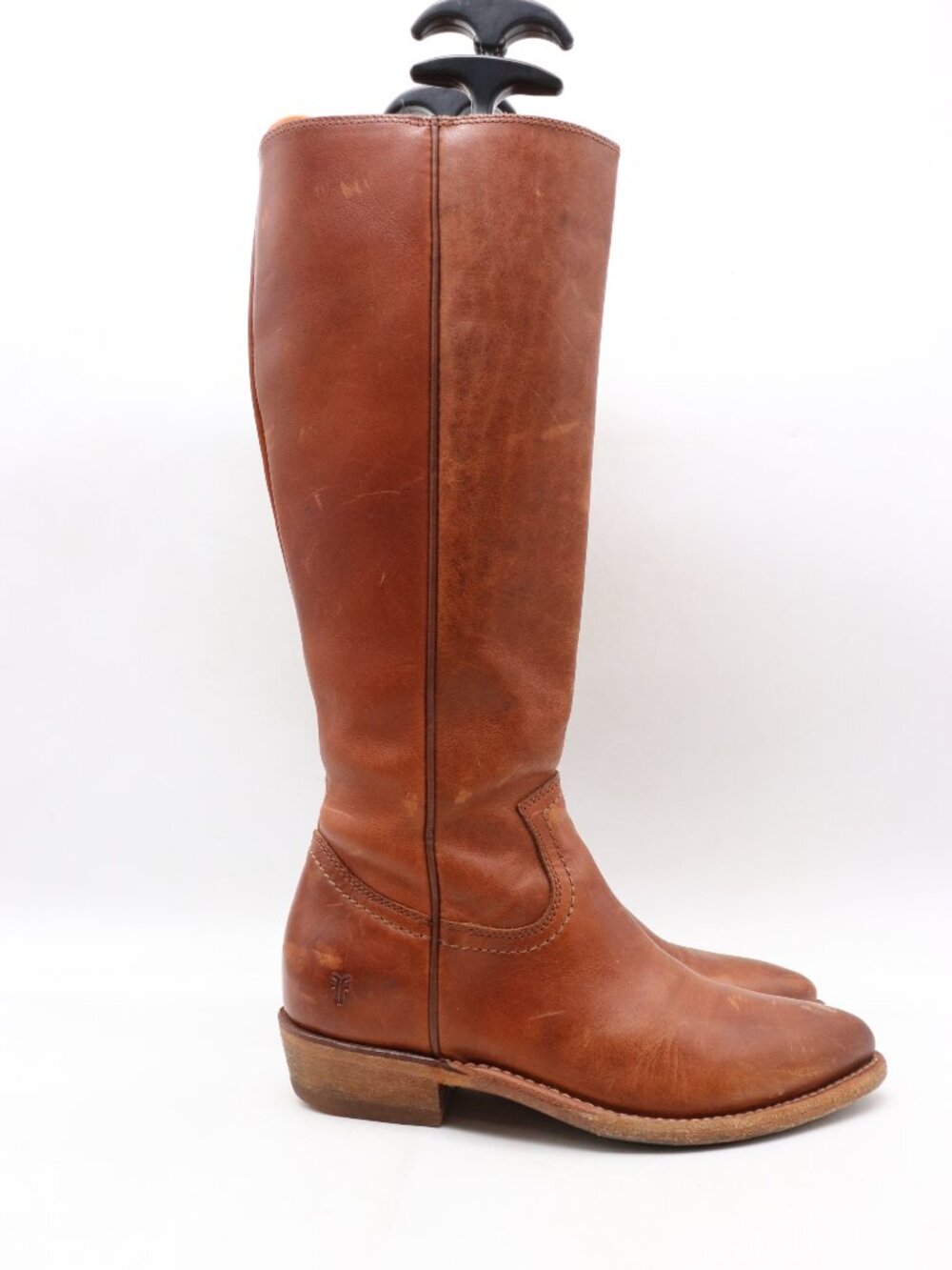 Frye Piping Tall Women's 6.5 M Brown Leather Boot Knee High Side Zip